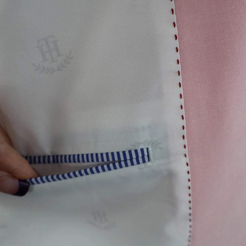 Tommy Hilfiger Modern Fit Flex Blazer Men 40L Pink Preppy 90s Formal Coastal NWT